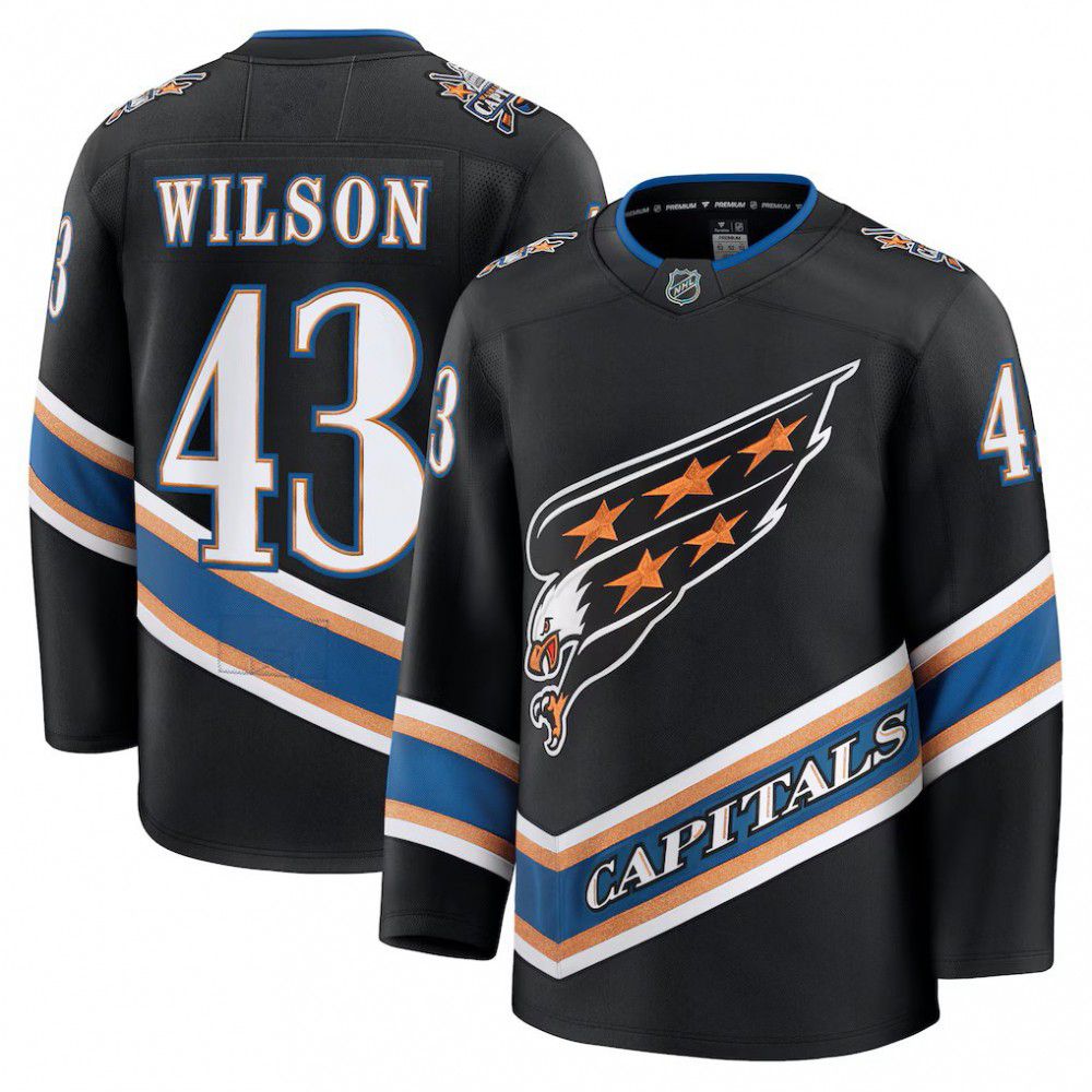 Tom Wilson Washington Capitals Alternate 50th Anniversary Premium Jersey - Black-Pro Kit Vault | Brand New 26/27 Sports Jerseys